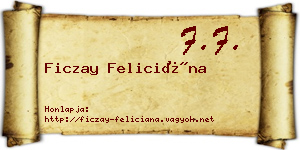 Ficzay Feliciána névjegykártya